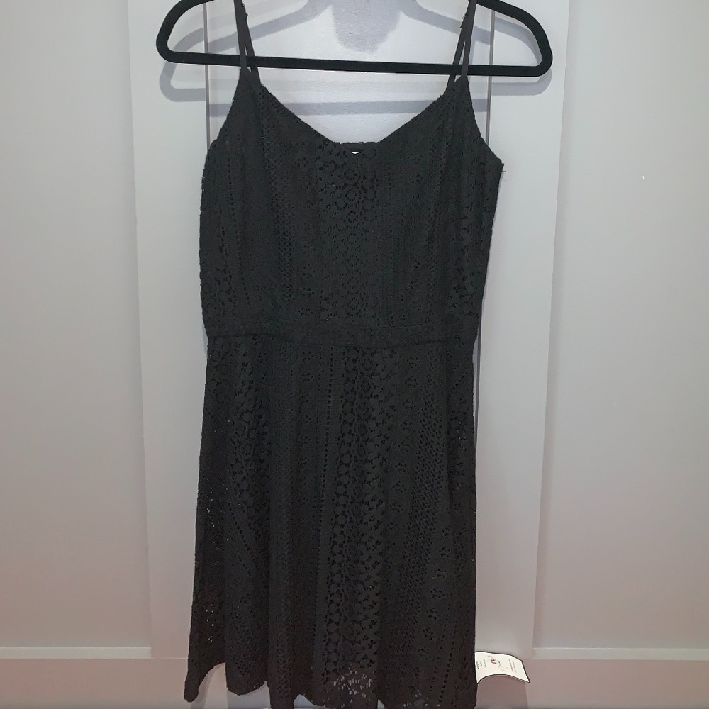NWT Joie Black Lace V Neck Mini Dress